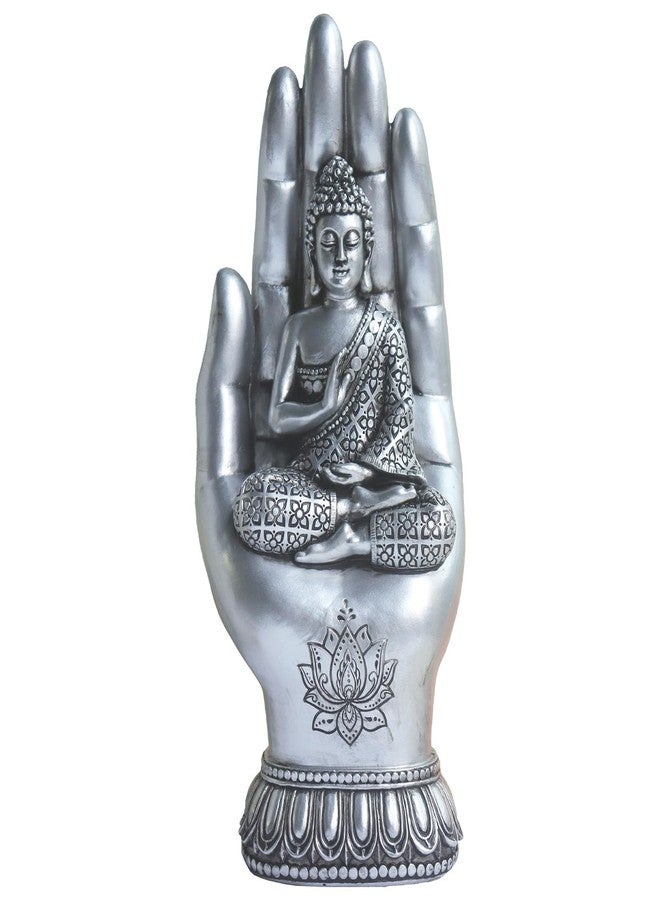 Pigort Buddha Statue Home and Garden Zen Lotus Decorative Sculpture Praying Collectibles Figurines,Home Decoration for Self 9.1 in, Resin - Image 1